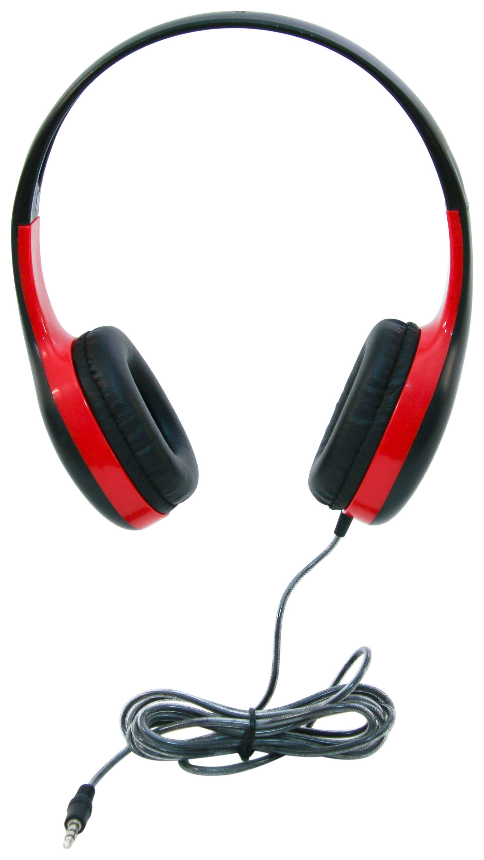Califone KH-08 On-Ear Headphones, 3.5mm, Red